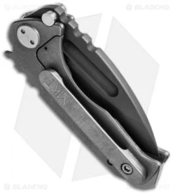 Medford Micro Praetorian T Knife Tumbled Titanium (2.875" Black) MKT -Elite Folds Medford mk08dxd 01tm side cm