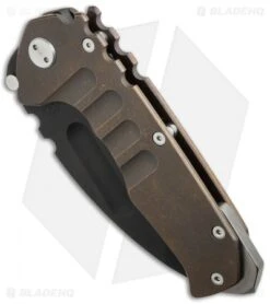 Medford Praetorian T Frame Lock Knife Bronzed Ti (3.75" Black) MKT -Elite Folds Medford mk12dxt 02anbz bottom cm