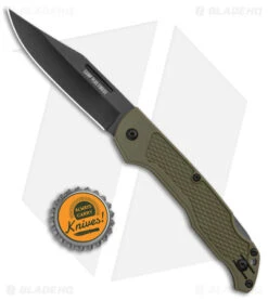 Ontario Camp Plus Forest Lock Back Knife GFN OD Green (3.3" Black) -Elite Folds Ontario Camp Plus Lock Black GRN Green Black BHQ 179805 jr bottlecap