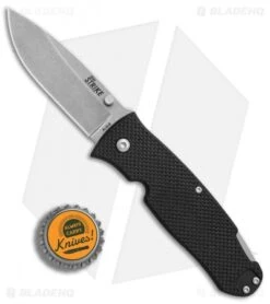 Ontario Dozier Strike Lock Back Knife Black G-10 (3.125" Satin) 9102 -Elite Folds Ontario Dozier Strike black G10 satin BHQ 52179 er bottlecap