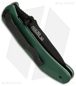 Ontario Joe Pardue Utilitac Liner Lock Knife Green Zytel (3.1" Black Serr) -Elite Folds Ontario Joe Pardue Utilitac LL Green Zytel Black Serr 8788 BHQ 67849 jr side