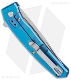 Ontario Knife Company Ti 22 Ultrablue Frame Lock Knife Blue Ti (3.25" Satin) -Elite Folds Ontario Knife Company Ti 22 Ultrablue FL Blue Ti Satin BHQ 123670 jr side 2