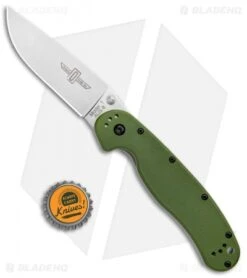 Ontario RAT Model 1 Liner Lock Knife OD Green (3.625" Satin) 8848GTC -Elite Folds Ontario RAT 1 Foliage Green Clamp Pack ON8848FGTC BHQ 105337 jr bottlecap