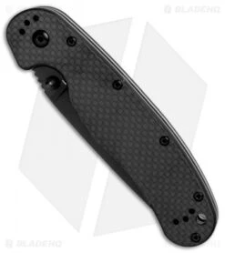 Ontario RAT Model 1 Liner Lock Knife G-10/CF (3.6" AUS-8 Black) 8887CF -Elite Folds Ontario RAT 1 G10 CF black BHQ 74211 er spine