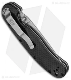 Ontario RAT Model 1 Liner Lock Knife G-10/Carbon Fiber (3.625" D2 SW) 8882CF -Elite Folds Ontario RAT I G 10 Carbon Fiber Satin OK8882CF BHQ 49909 jr side