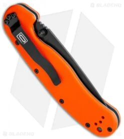 Ontario RAT Model 1 Liner Lock Knife Orange (3.6" Black AUS-8) O8846OR -Elite Folds Ontario RAT I LL BHQ 114118 jr side