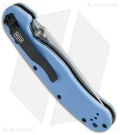 Ontario RAT Model 1 Liner Lock Knife Light Blue (3.625" Satin) 8848BL -Elite Folds Ontario RAT I Light Blue 8848BL BHQ 50001 jr side