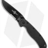 Ontario RAT Model 1 Liner Lock Knife Black (3.625" Black Serr) 8847BS