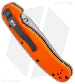 Ontario RAT Model 1 Liner Lock Knife Orange (3.6" Satin AUS-8) O8848OR -Elite Folds Ontario RAT Model 1 LL Orange Satin ON8848OR BHQ 101811 jr side