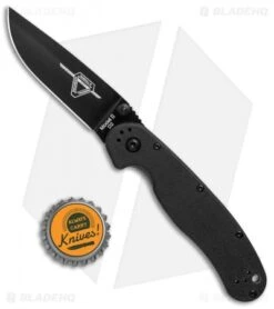 Ontario RAT Model 2 Liner Lock Knife Black Nylon (3" Black D2) 8830 -Elite Folds Ontario RAT Model 2 LL Black Black D2 ON8830 BHQ 79700 jr bottlecap