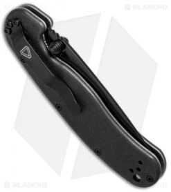 Ontario RAT Model 2 Liner Lock Knife Black Nylon (3" Black D2) 8830 -Elite Folds Ontario RAT Model 2 LL Black Black D2 ON8830 BHQ 79700 jr side