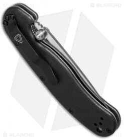 Ontario RAT Model 2 Liner Lock Knife Black Nylon (3" Satin D2) 8828 -Elite Folds Ontario RAT Model 2 LL Black Satin D2 ON8828 BHQ 79696 jr side