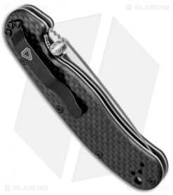 Ontario RAT Model 2 Liner Lock Knife Carbon Fiber/G-10 (3" Satin AUS-8) 8836 -Elite Folds Ontario RAT Model 2 LL CF G 10 Satin ON8836 BHQ 77955 jr side