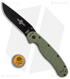 Ontario RAT Model 1 Liner Lock Knife OD Green (3.625" Black) 8846OD -Elite Folds Ontario Rat 1 OD Green black 8845OD BHQ 9354 er size jr
