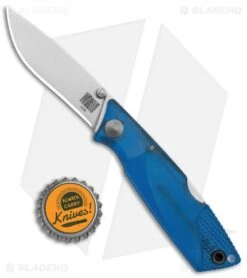 Ontario Wraith Ice Series Glacier Lockback Folding Knife Blue GFN (3.0" Satin) -Elite Folds Ontario Wraith Blue Satin BHQ 125396 jr bottlecap