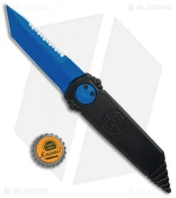 Paragon Dredd Lock Knife Black Aluminum (4" Blue Tanto Serrated) -Elite Folds Paragon Dredd Lock Black Aluminum Black Blue Tanto DREDD B CBLU DE BHQ 103598 jr bottlecap