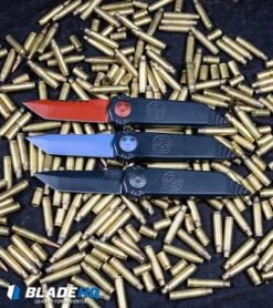 Paragon Dredd Lock Knife Black Aluminum (4" Red Tanto Serrated) -Elite Folds Paragon Dredd Lock Knife Black Aluminum Blue Tanto BHQ 103598 kp pewpew web 1