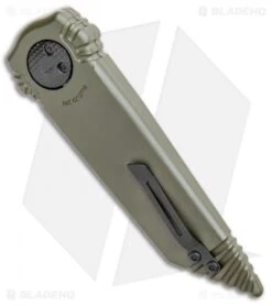 Paragon Dredd Lock Knife OD Green Aluminum (4" Black Tanto Serrated) -Elite Folds Paragon Dredd Lock OD Green Aluminum Black Tanto Serr BHQ 108951 jr side