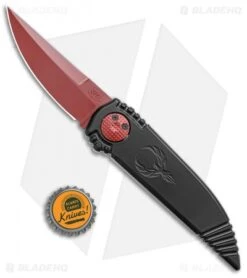 Paragon Phoenix Knife Double Edge Black Aluminum (3.8" Red Cerakote) -Elite Folds Paragon Phoenix Knife Black Double Edge Red Cerakote BHQ 138279 jr bottlecap