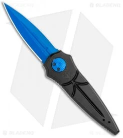 Paragon Warlock Folding Knife Black Aluminum (3.9" Blue)