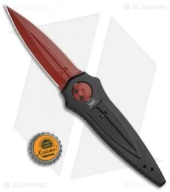 Paragon Warlock Folding Knife Black Aluminum Cross/Shield/Sword (3.9" Red) -Elite Folds Paragon Warlock Cross Black Red Shield Aluminum Red BHQ 116118 jr bottlecap