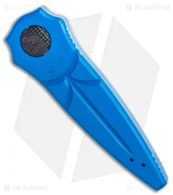 Paragon Warlock Folding Knife Mystic Blue Aluminum (3.9" Black) -Elite Folds Paragon Warlock Cross Knife Mystic Blue Aluminum 4in Black BHQ 114817 LS Spine 2