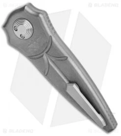 Paragon Warlock Folding Knife Distressed Titanium (3.9" Satin/Gray) -Elite Folds Paragon Warlock Distressed Ti TT BB Satin BHQ 134024 jr side