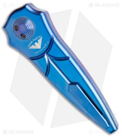 Paragon Warlock Folding Knife Blue Titanium (3.9" SW Sorcerer) -Elite Folds Paragon Warlock Folding Blue Ti Sorcerer Blue SW BHQ 141508 jr side