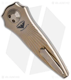 Paragon Warlock Folding Knife Starburst Antique Gold Titanium (3.9" Gray/SW) -Elite Folds Paragon Warlock Folding Knife Antique Gold Ti Gray SW BHQ 141505 jr side