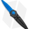Paragon Warlock Folding Knife Black Aluminum (3.9" Blue Sorcerer)
