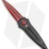 Paragon Warlock Knife Black Aluminum Cross/Shield/Sword (3.9" Red Sorcerer)