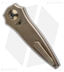 Paragon Warlock Folding Knife Smooth Purple Bronze (3.9" Gray/Satin) -Elite Folds Paragon Warlock Folding Knife Bronze Titanium BHQ 137111 LS Side