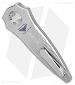 Paragon Warlock Metallic Silver Titanium Starburst (3.9" Gray/Stonewash) -Elite Folds Paragon Warlock Folding Knife Gray Ti Double Edge Gray SW BHQ 176229 jr side