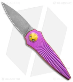 Paragon Warlock Folding Knife Purple Titanium Starburst (3.9" Single Edge)