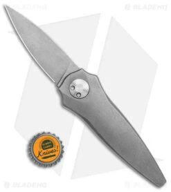 Paragon Warlock Folding Knife Titanium (3.9" Single Edge Stonewash) -Elite Folds Paragon Warlock Folding Knife Single Edge Ti Gray SW BHQ 141593 jr bottlecap