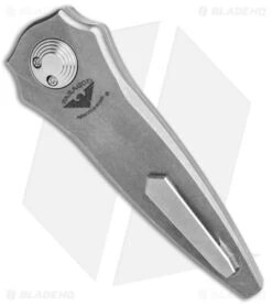 Paragon Warlock Folding Knife Titanium (3.9" Single Edge Stonewash) -Elite Folds Paragon Warlock Folding Knife Single Edge Ti Gray SW BHQ 141593 jr side