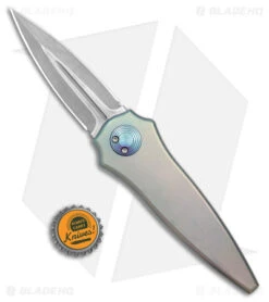 Paragon Warlock Metallic Teal Titanium Smooth (3.9" Gray/Stonewash) -Elite Folds Paragon Warlock Folding Knife Smooth Teal Ti Double Edge Gray SW BHQ 176256 jr bottlecap
