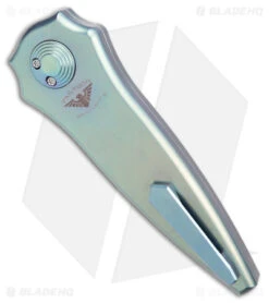 Paragon Warlock Metallic Teal Titanium Smooth (3.9" Gray/Stonewash) -Elite Folds Paragon Warlock Folding Knife Smooth Teal Ti Double Edge Gray SW BHQ 176256 jr side