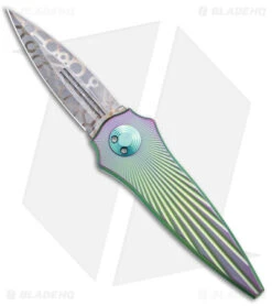 Paragon Warlock Folding Knife Starburst/Green/Purple Titanium (Pattern Blade)