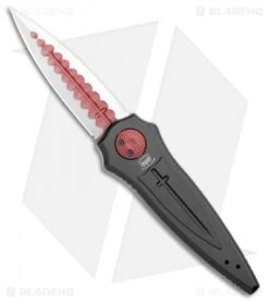 Paragon Warlock Knife Black Al Cross/Shield/Sword (3.9" Red/Satin Sorcerer)
