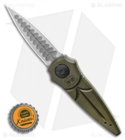 Paragon Warlock Folding Knife OD Green Aluminum (3.9" Satin Sorcerer) -Elite Folds Paragon Warlock Knife OD Green Aluminum 4 Satin Two Tone Sorcerer BHQ 96927 LS Bottlecap