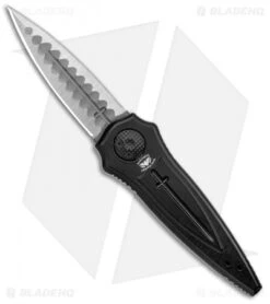Paragon Warlock Knife Black Aluminum Cross/Shield/Sword (3.9" Satin Sorcerer)