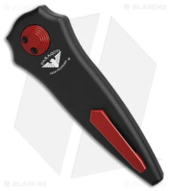 Paragon Warlock-X Folding Knife Smooth Black Cerakote (4" RED 2-Groove) -Elite Folds Paragon Warlock X FK Smooth Black Cerakote 4in Red 2 Groove BHQ 178618 td side