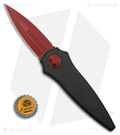 Paragon Warlock-X Folding Knife Smooth Black Cerakote (4" RED 2-Groove) -Elite Folds Paragon Warlock X FK Smooth Black Cerakote 4in Red 2 Groove BHQ 178618 td size