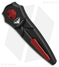 Paragon Warlock-X Folding Knife Black Aluminum (4" Red) Red Hardware -Elite Folds Paragon Warlock X Folding Kinfe Black Alum 4in Red Red Hardware BHQ 178630 td side