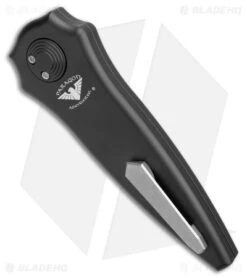 Paragon Warlock-X Folding Knife Smooth Black Cerakote (3.9" Satin 2-Groove) -Elite Folds Paragon Warlock X Folding Knife Smooth Black Cerakote Satin BHQ 177723 jr side