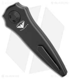 Paragon Warlock-X Folding Knife Black Cerakote Aluminum (3.9" Two-Tone) -Elite Folds Paragon Warlock X Folding Knife Smooth Black Cerakote TT Dagger BHQ 180302 jr side