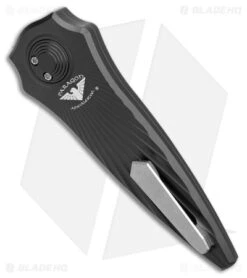 Paragon Warlock-X Folding Knife Star Burst Black Cerakote (3.9" Satin 2-Groove ) -Elite Folds Paragon Warlock X Folding Knife Star Burst Black Cerakote Satin BHQ 177720 jr side