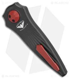 Paragon Warlock-X Knife Black Star Burst Aluminum (4" Red) -Elite Folds Paragon Warlock X Folding Knife Star Burst Cerakote Red BHQ 178872 jr side