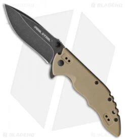Real Steel E77 Liner Lock Knife Tan G-10 (3.25" Black Stonewash)